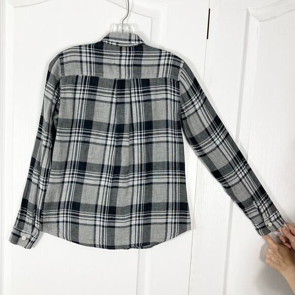 NWOT CURRENT/ELLIOTT Shirt 0 Multi Plaid Flannel Slim Button-Up “Sugar Siesta” - Picture 3 of 11